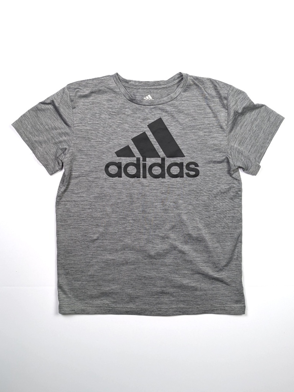 Adidas Primegreen Gray T-shirt Big Logo Boys Size Medium 10/12